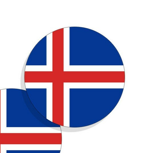 Iceland Flag Stickers Flag Decals Vinyl Round Indoor Outdoor Circles 4 pack