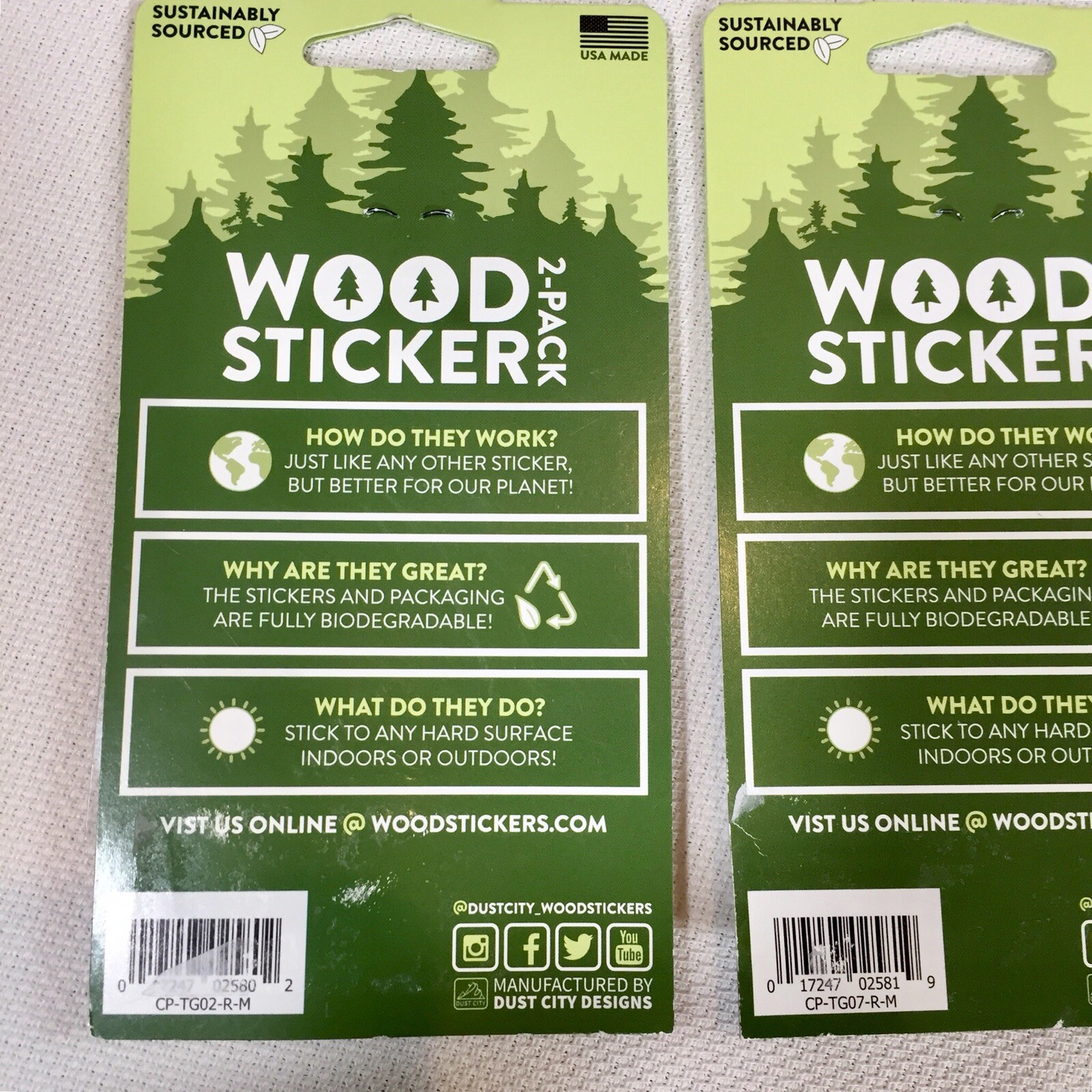 Dust City Wood Stickers 6 Pc Eco-Friendly Adventure Vibes Travel Nature Hiking