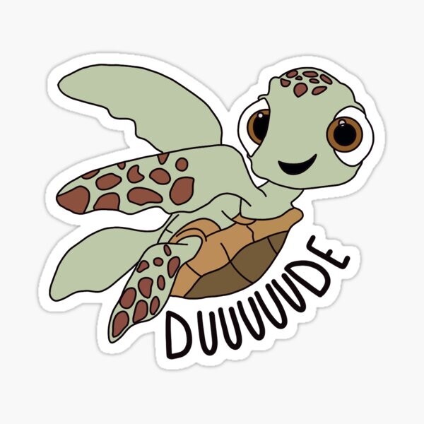 cute dude ocean Sea Turtle Animal Die Cut Laptop Decal Sticker – FREE SHIPPING