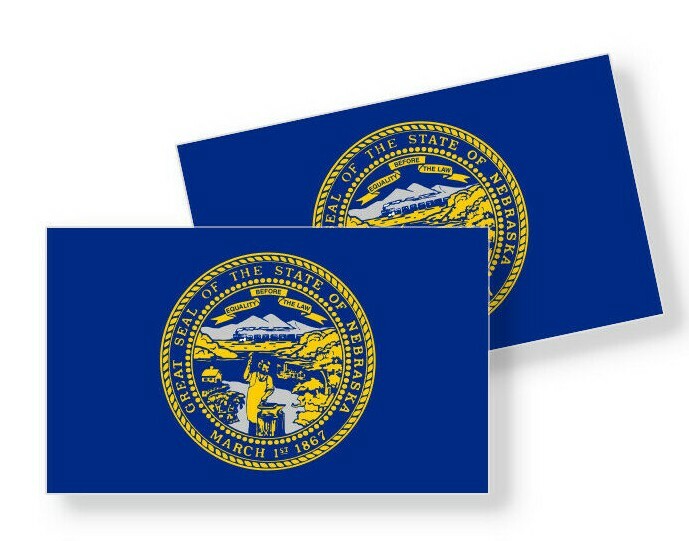 Nebraska State Flag – Set of 4 Vinyl Sticker / Adhesive Decals Various Sizes