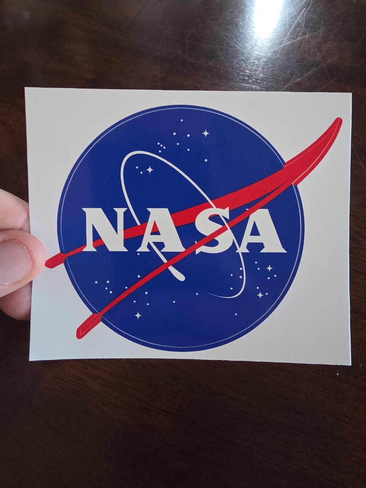 Nasa Blue Red Logo Shaped Vinyl Decal Sticker Space