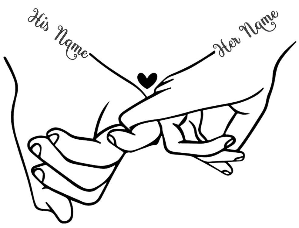 Customized His / Her Names Vinyl Decal | Couples | Love | Wedding | Anniversary