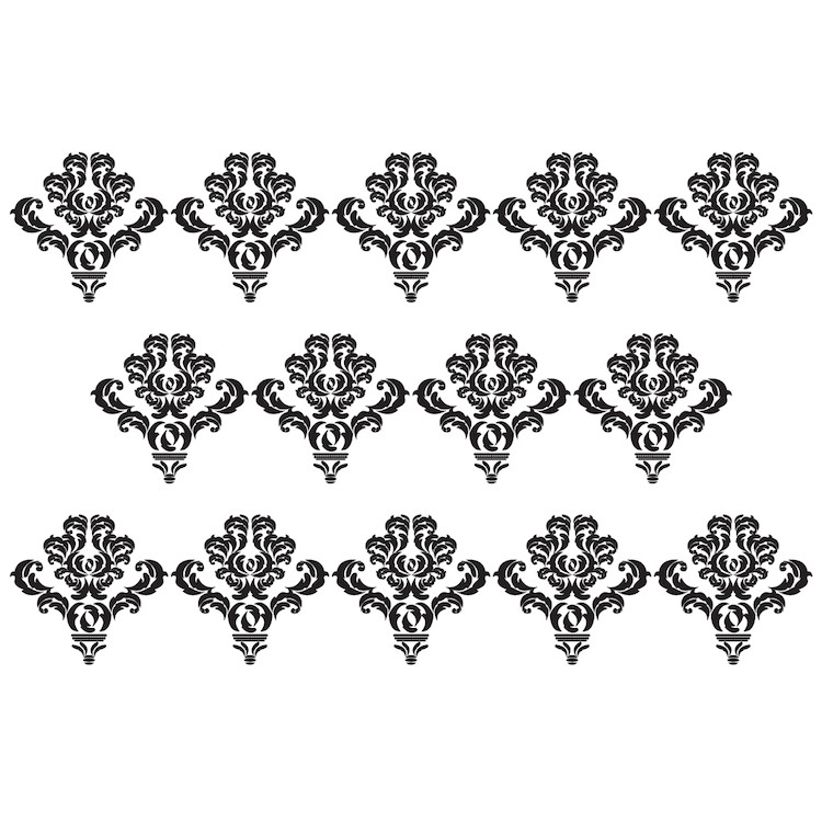 Damask Wall Accent Stickers Pattern Wallpaper Fancy Abstact Vinyl Design, e18