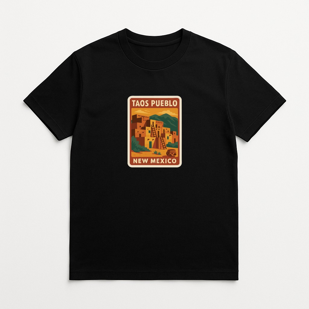 Taos Pueblo New Mexico Iron On Heat Transfer Vinyl HTV Die-Cut Symbolic Landmark