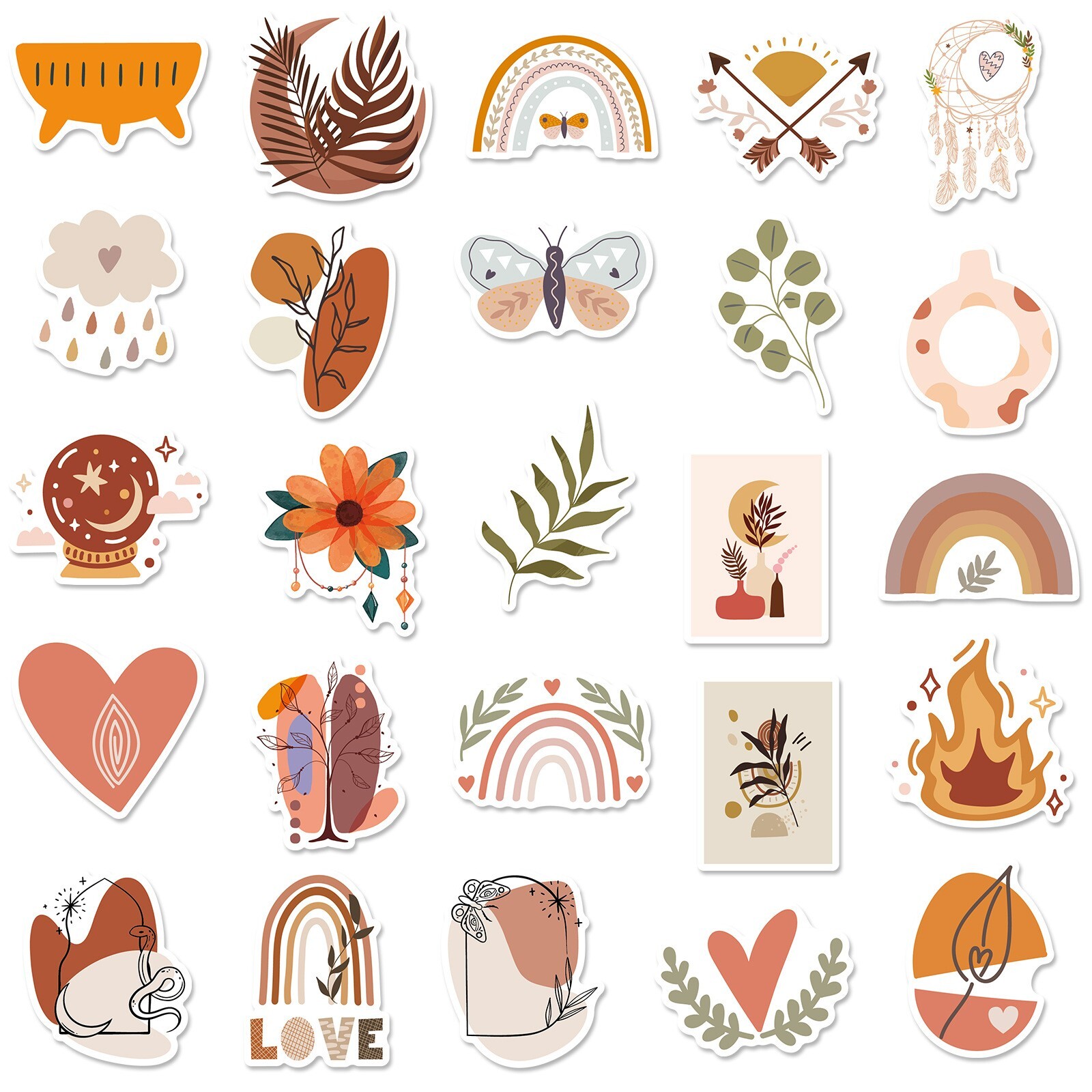 50PC Cottagecore Stickers, Bohemian Retro Boho Aesthetic stickers,175