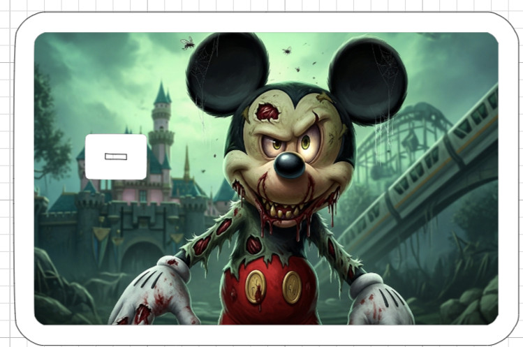 Disney Zombie Demon ATM DEBIT CREDIT CARD Skin Sticker Princess Mickey Halloween