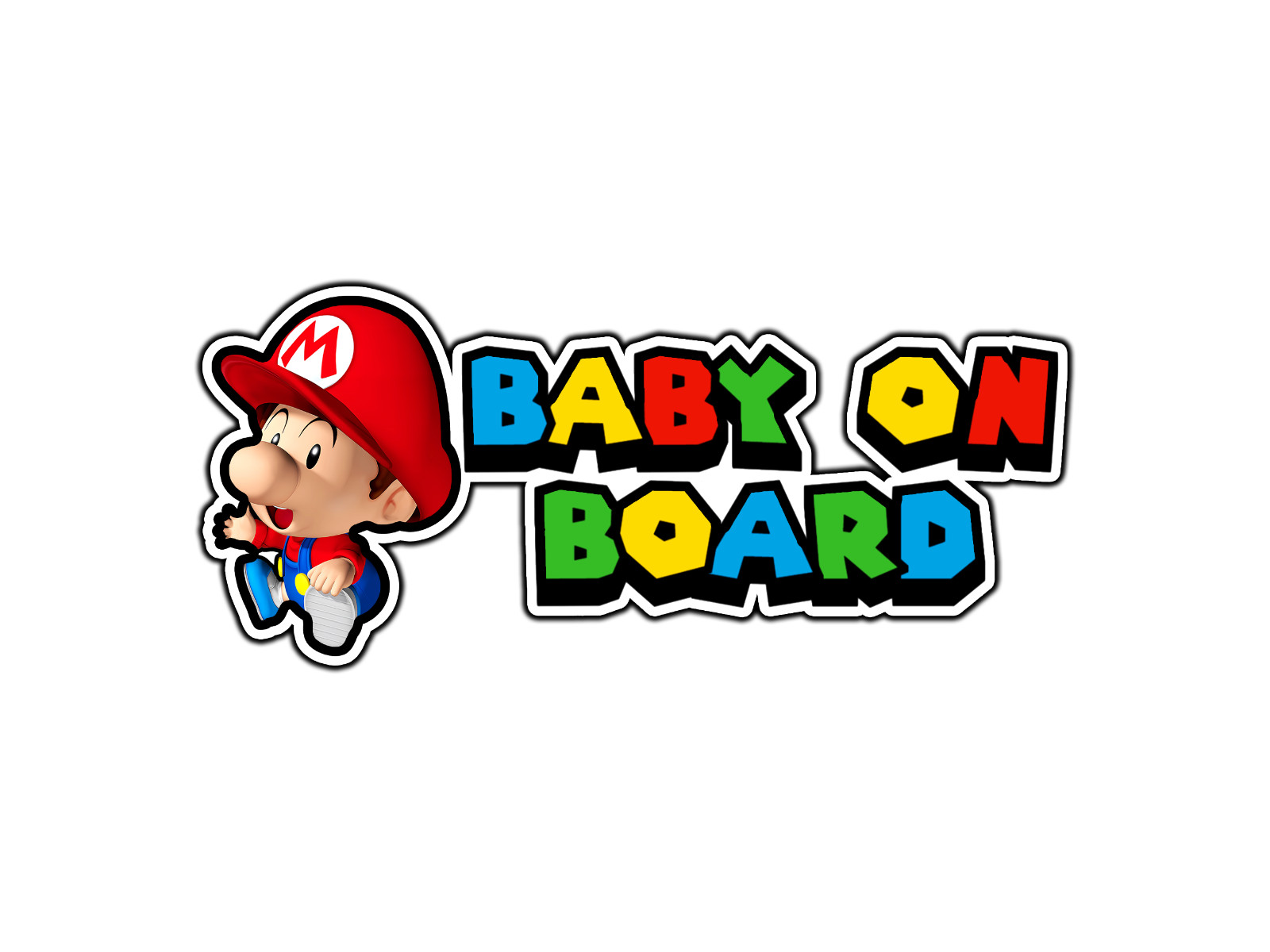 Baby Mario Baby On Board Car Waterproof Vinyl Sticker Decal Die-Cut