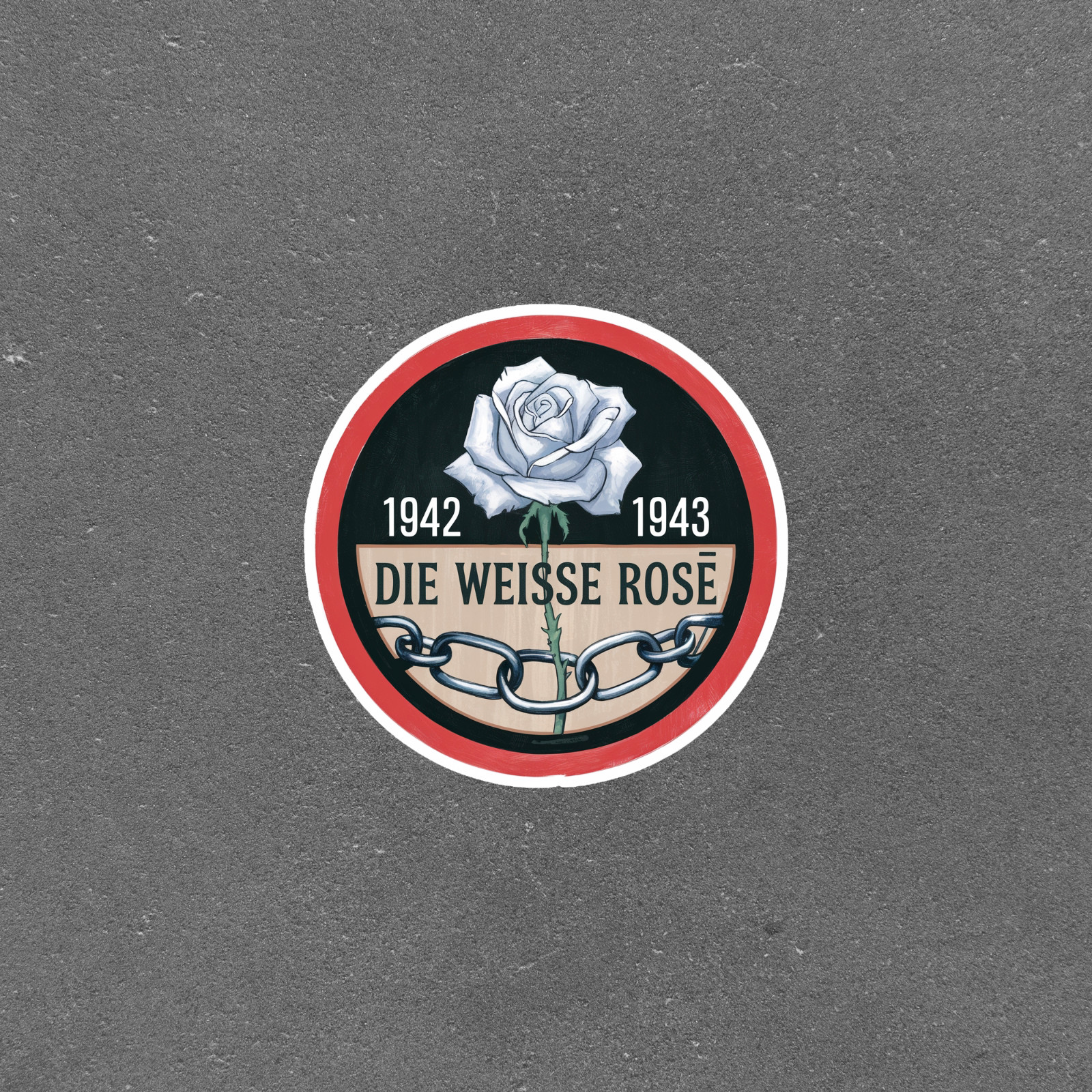 Vintage 1942-1943 Die Weisse Rose Anti-Nazi Resistance Sticker #916