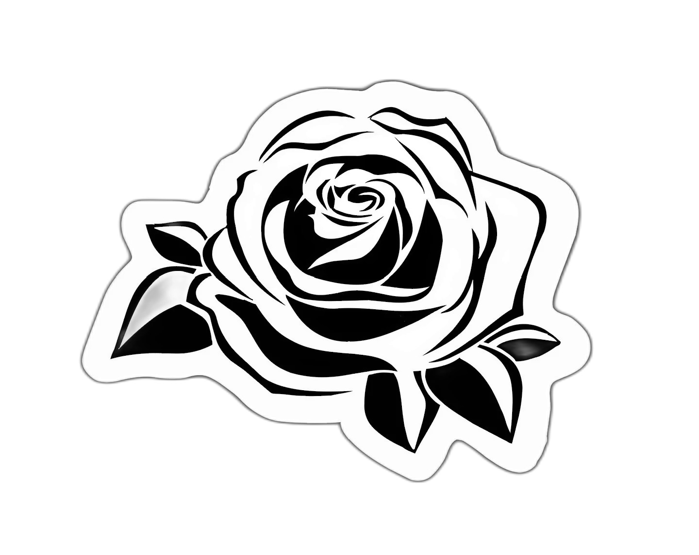 Black And White Rose Sticker Decal