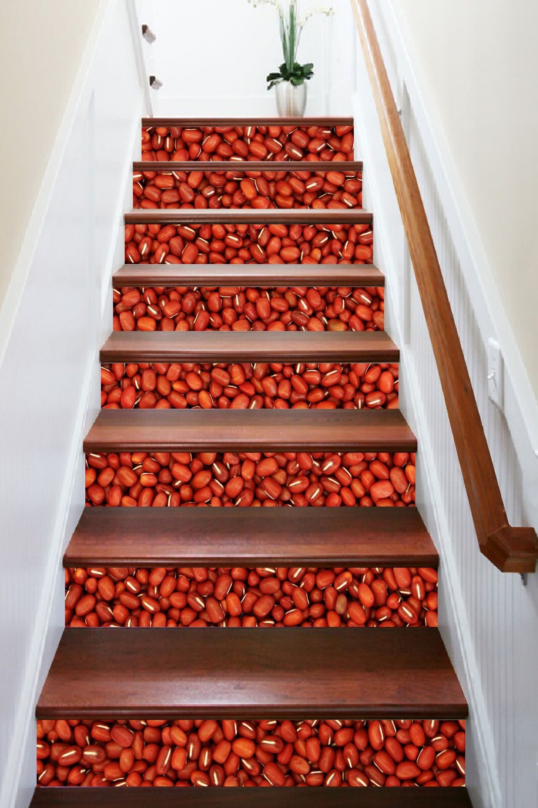 3D Red Beans AZ999 Stair Risers Decoration Mural Vinyl Wallpaper Kay