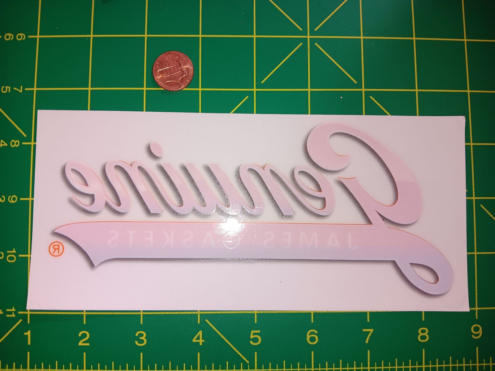 Premium Script Vinyl Sticker Decal Large Pink White Logo Cutout Glossy Die Cut