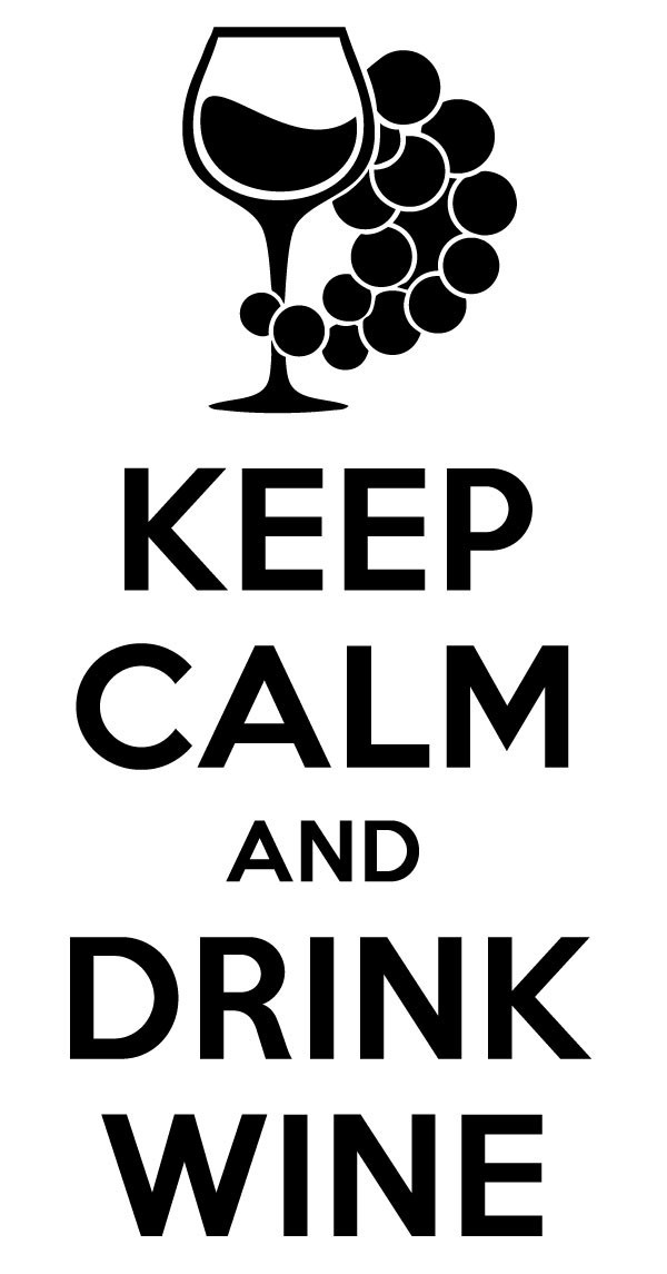 Keep Calm and Drink Wine Vinyl Wall Quote Sticker Decal 11"h x 5"w