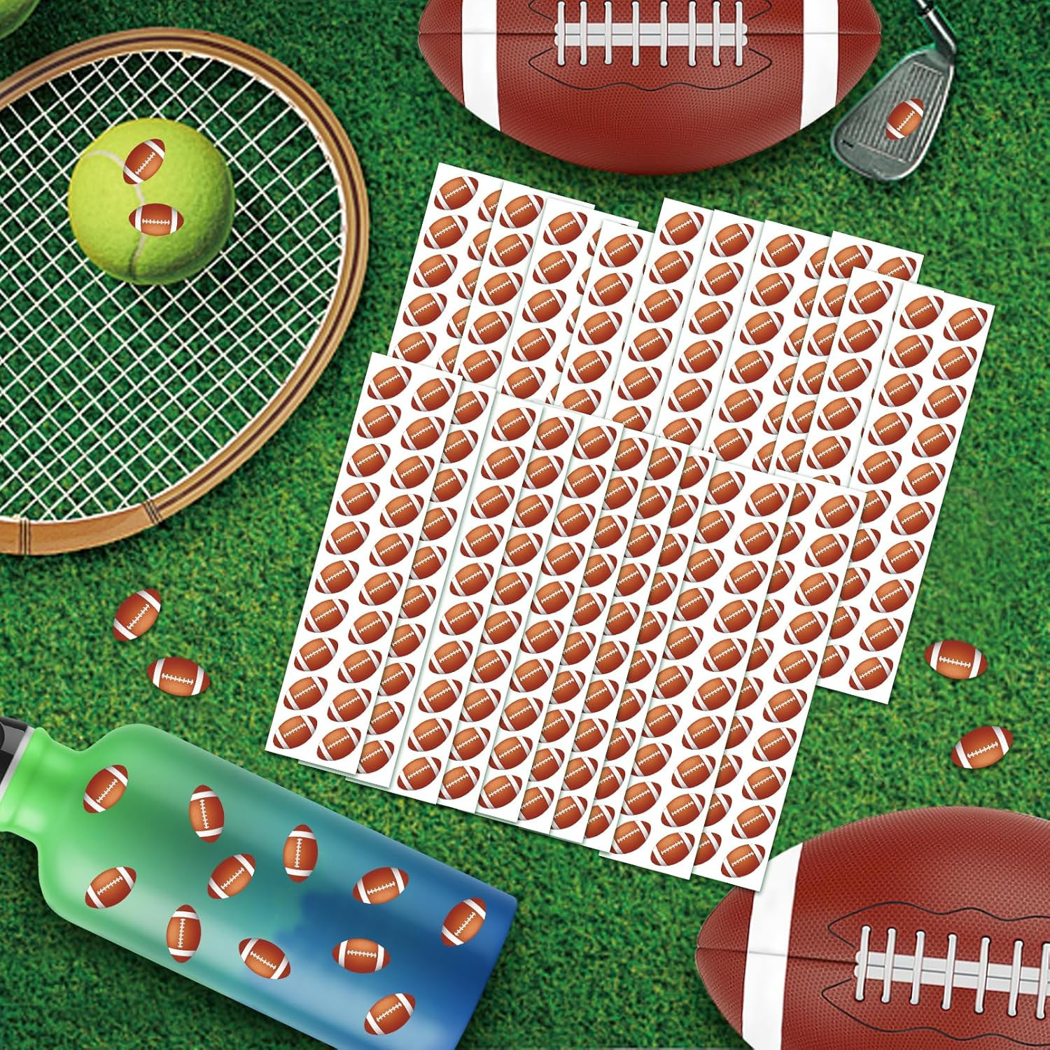 400 Pcs Mini Football Helmet Vinyl Stickers for Water Bottles or Crafts