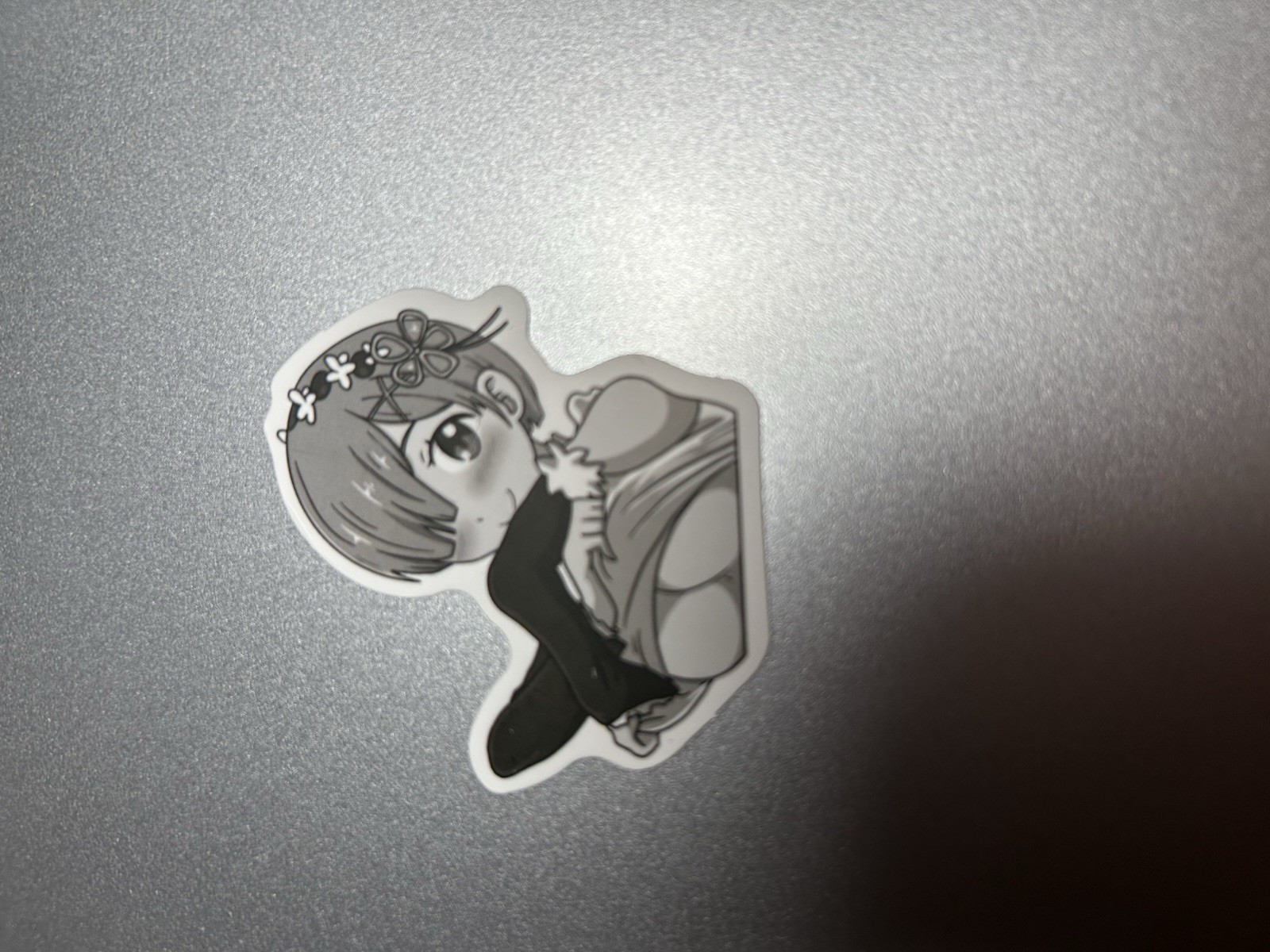 black and white waifu lewd stickers #10