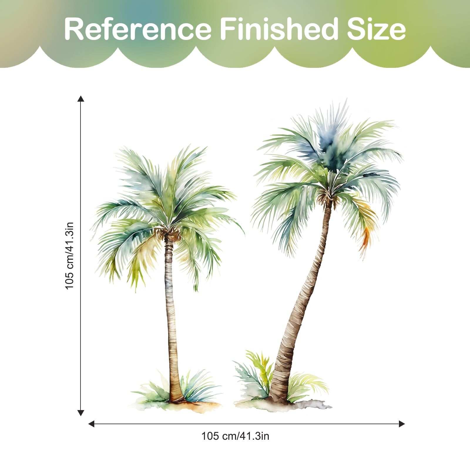 Tanlaby Large Palm Tree Wall Stickers Tropical Plants Wall Decals Watercolor …