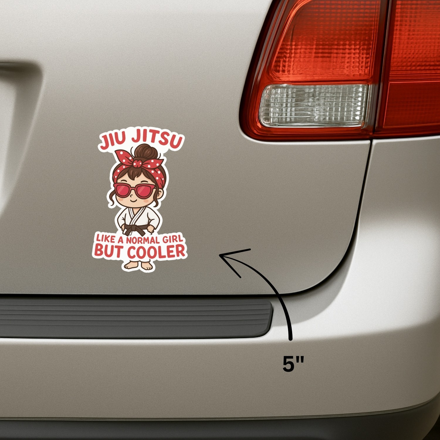 4PCS “Jiu Jitsu Girl Like a Normal Girl But Cooler” Chibi Kawaii Style Stickers