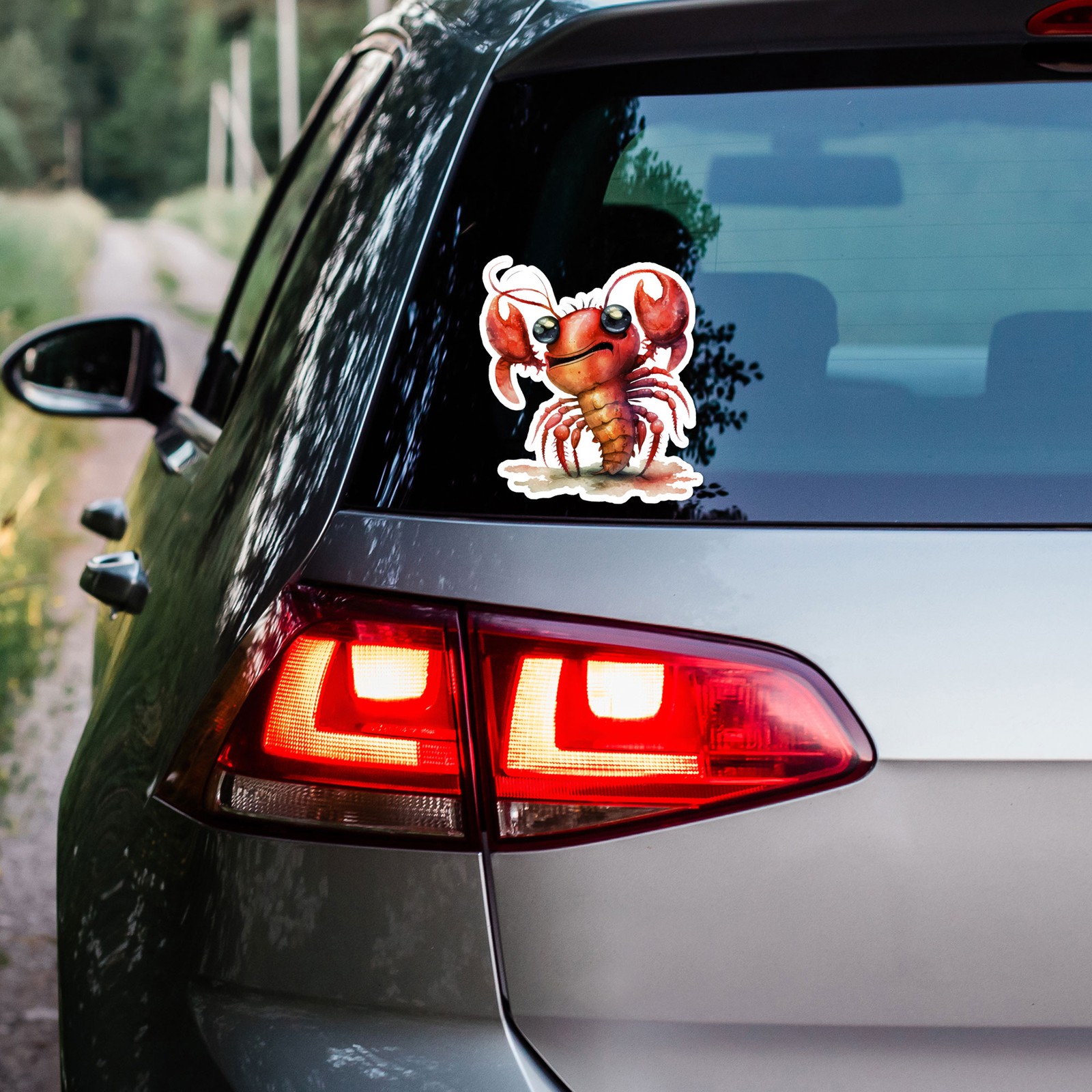 Cute Lobster Shrimp – Vinyl Decal Sticker – Car Window Laptop – ebn9396