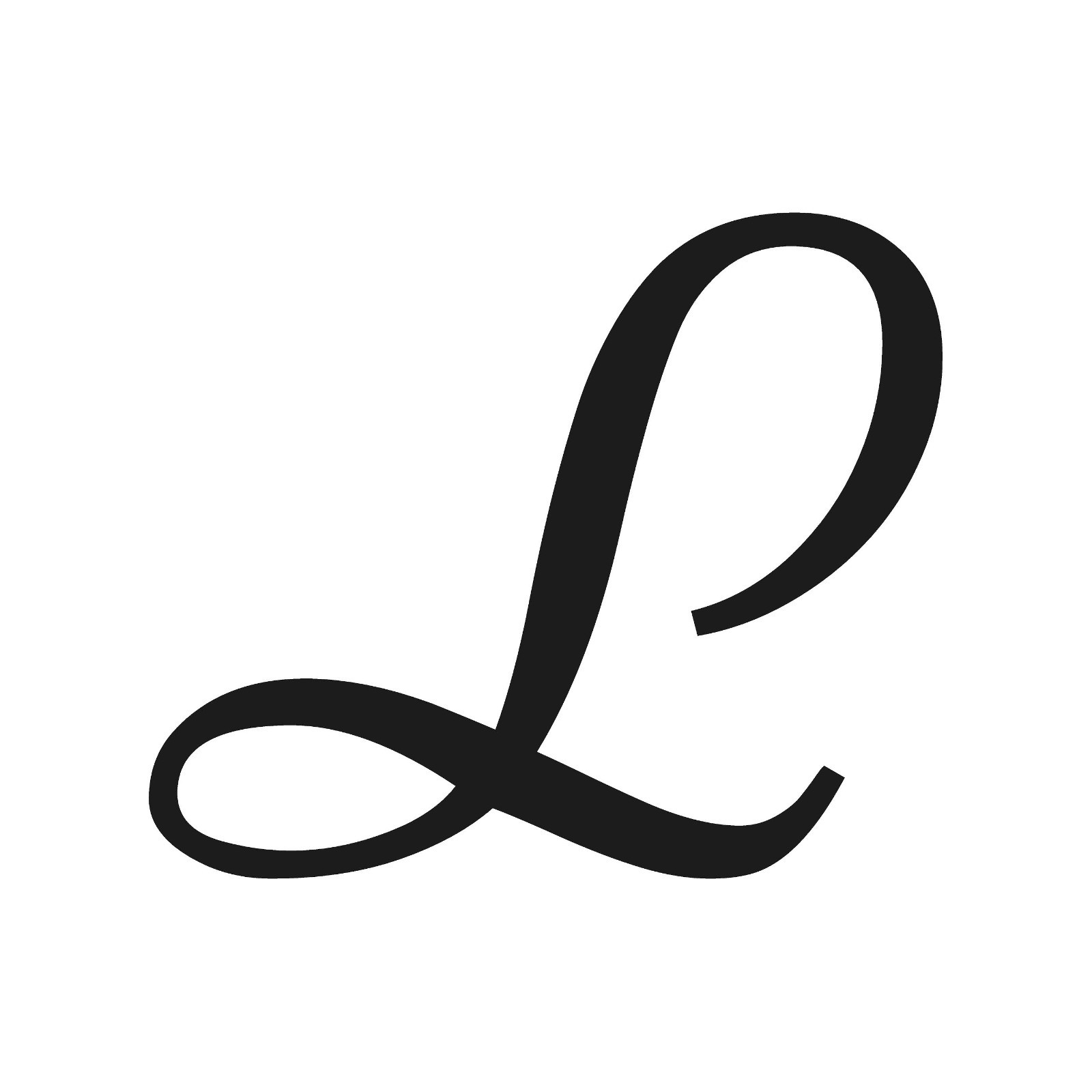 Script Letter L Initial Font Vinyl Sticker Decal Monogram Elegant