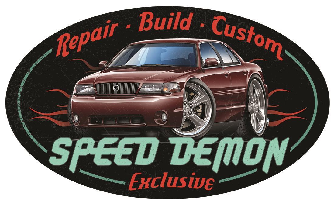 2003 2004 Mercury Marauder Car-toon SPEED DEMON Wall Art Graphic Sticker