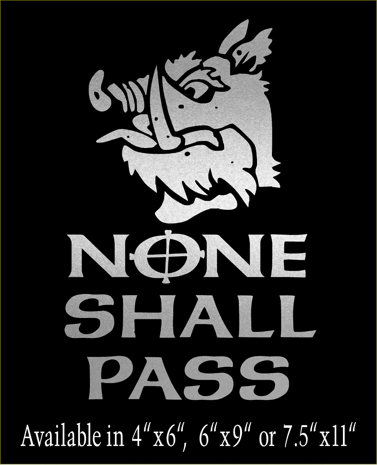 None Shall Pass Decal with Coat of Arms Monty Python window funny vinyl sticker