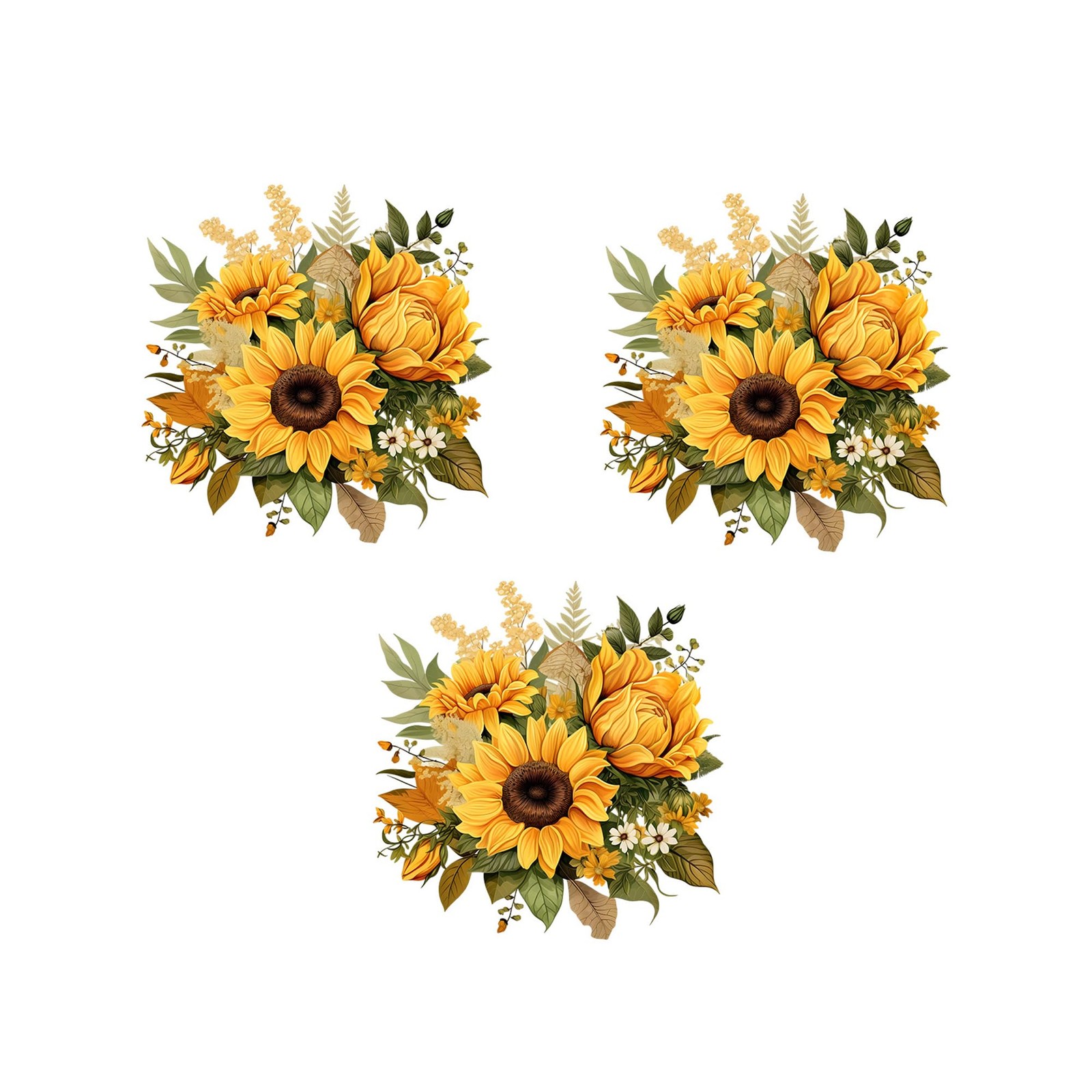 Sunflower Wall Decor Pack of 3 – 11.4×11.4 Inch for Inch, Multi