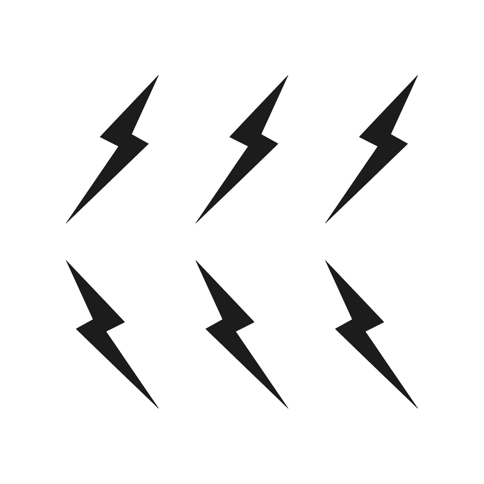 Set of 6 Lightning bolt Shape Vinyl Decal shape symbol Sticker