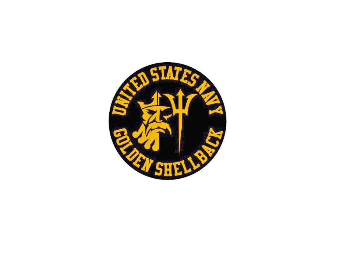 U.S. NAVY GOLDEN SHELLBACK Vinyl Window Decal/Sticker NAVY