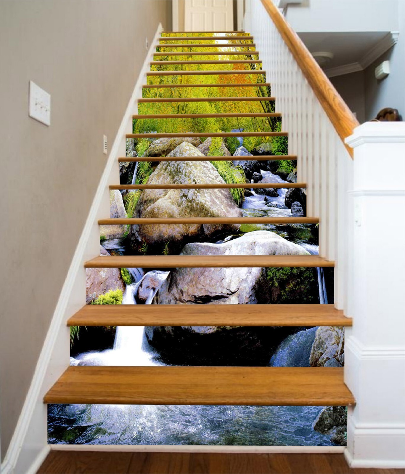3D Stones Creek AZ819 Stair Risers Decoration Mural Vinyl Wallpaper Kay