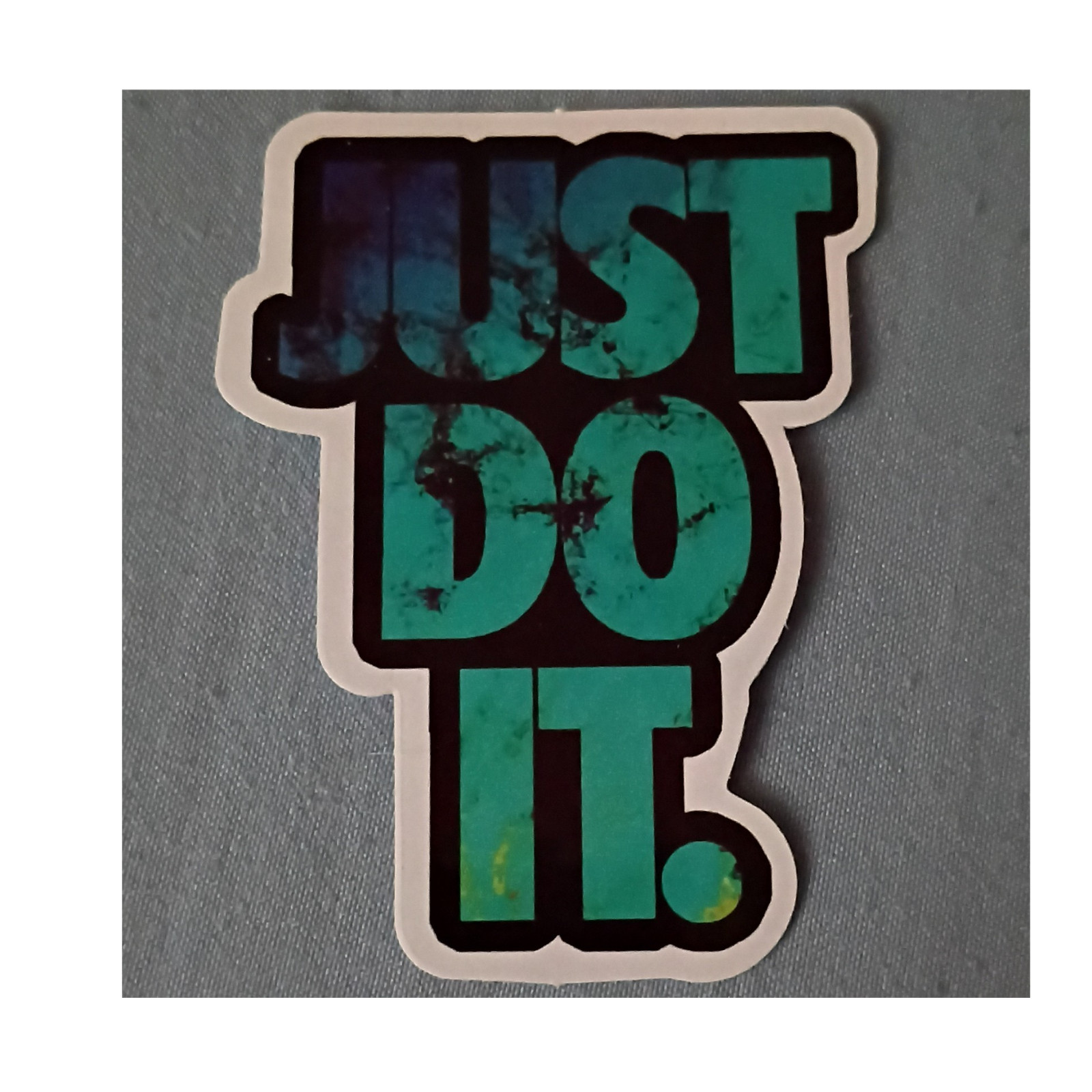 Black Teal Vinyl Quote Sticker Decal "JUST DO IT" Graphic Print
