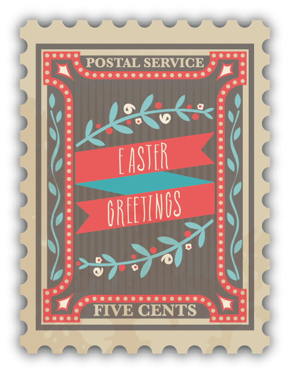 Easter Greetings Postal Service Postage Stamp Car Bumper Sticker Decal