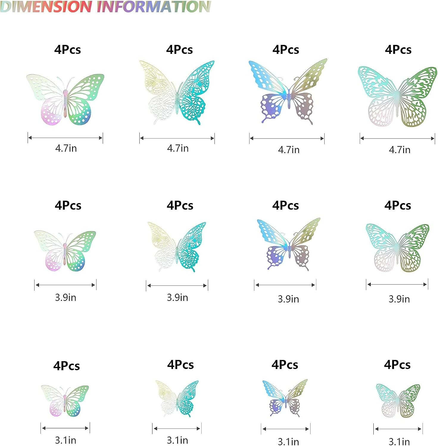 Transform Your Space: 48 Pcs 3D Butterfly Wall Stickers – Art Deco Style
