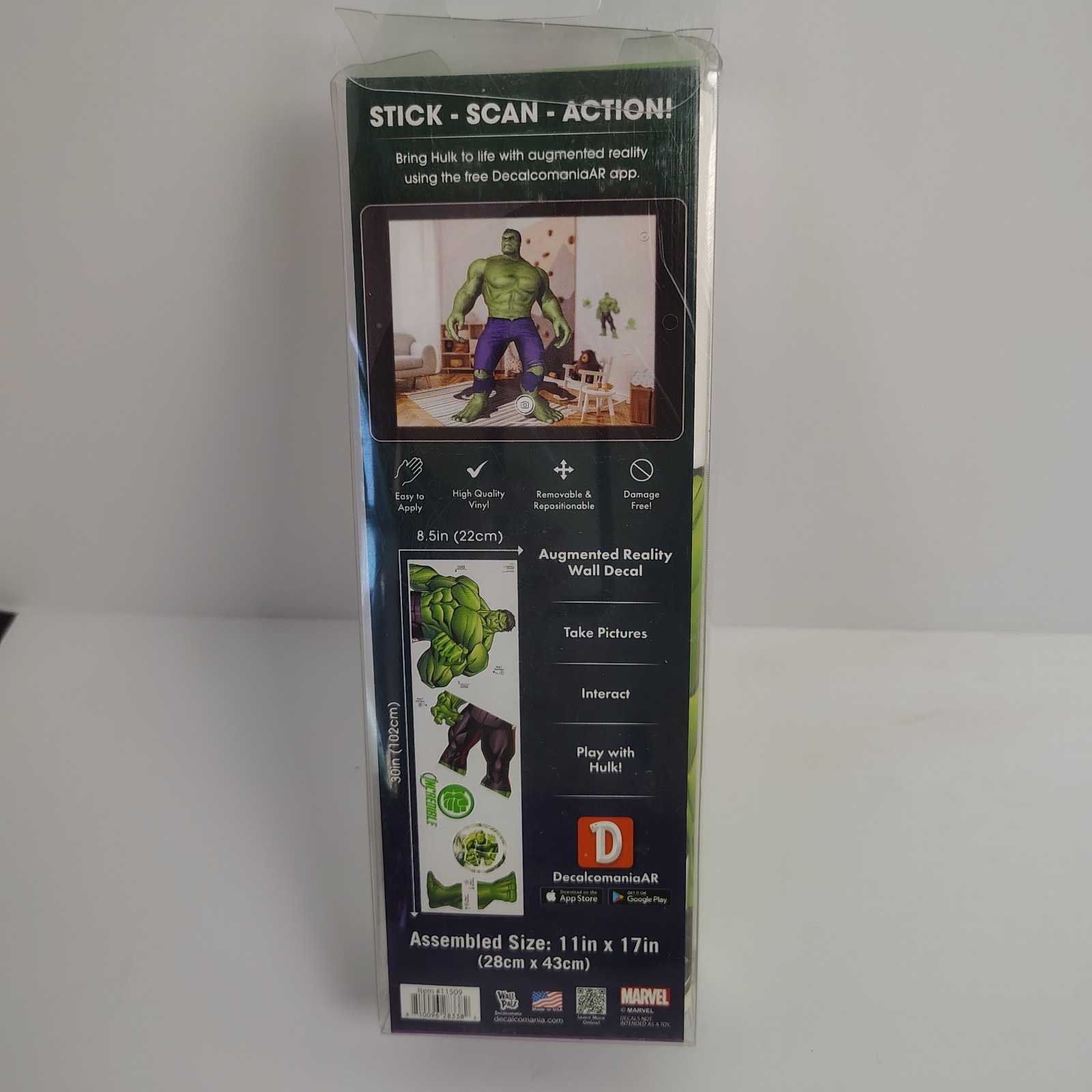 Marvel Hulk Wall decal 11×17 Inches Easy Remove Reposition No Damage