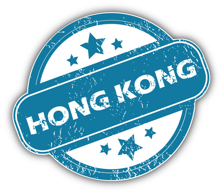 Hong Kong Grunge Rubber Stamp Car Bumper Sticker Decal
