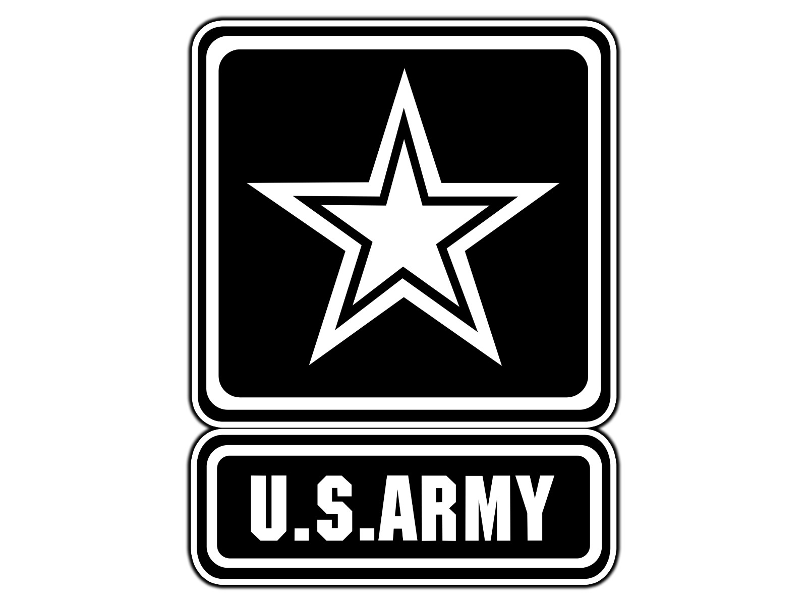 United States Army Logo #1 B&W Military Insignia Sticker Waterproof Vinyl