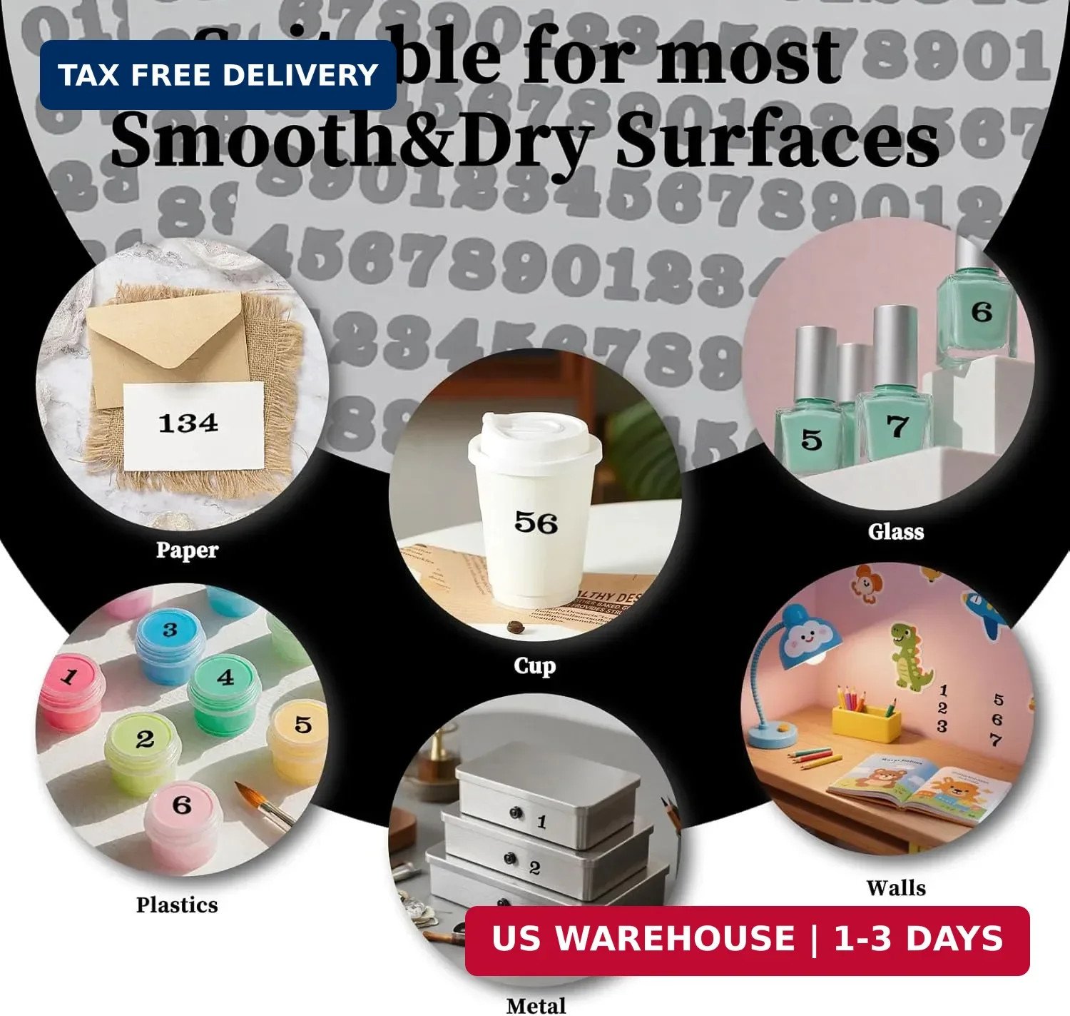 1/2 Inch Self Adhesive Vinyl Number Stickers, Waterproof Number Stickers for Org