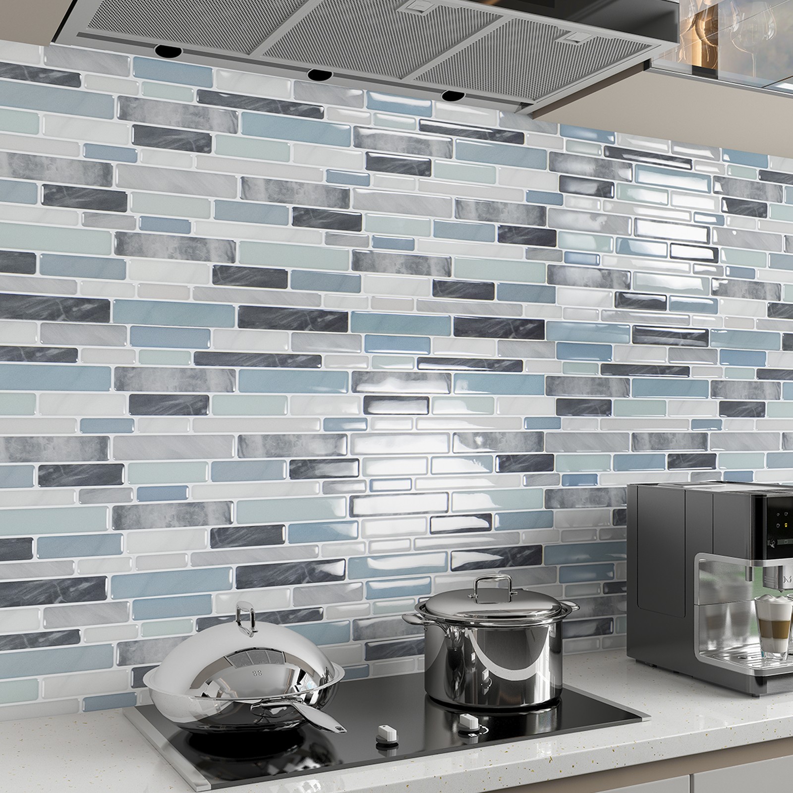 Art3d 10 Sheets Self-Adhesive Kitchen Backsplash, Decorative Tiles