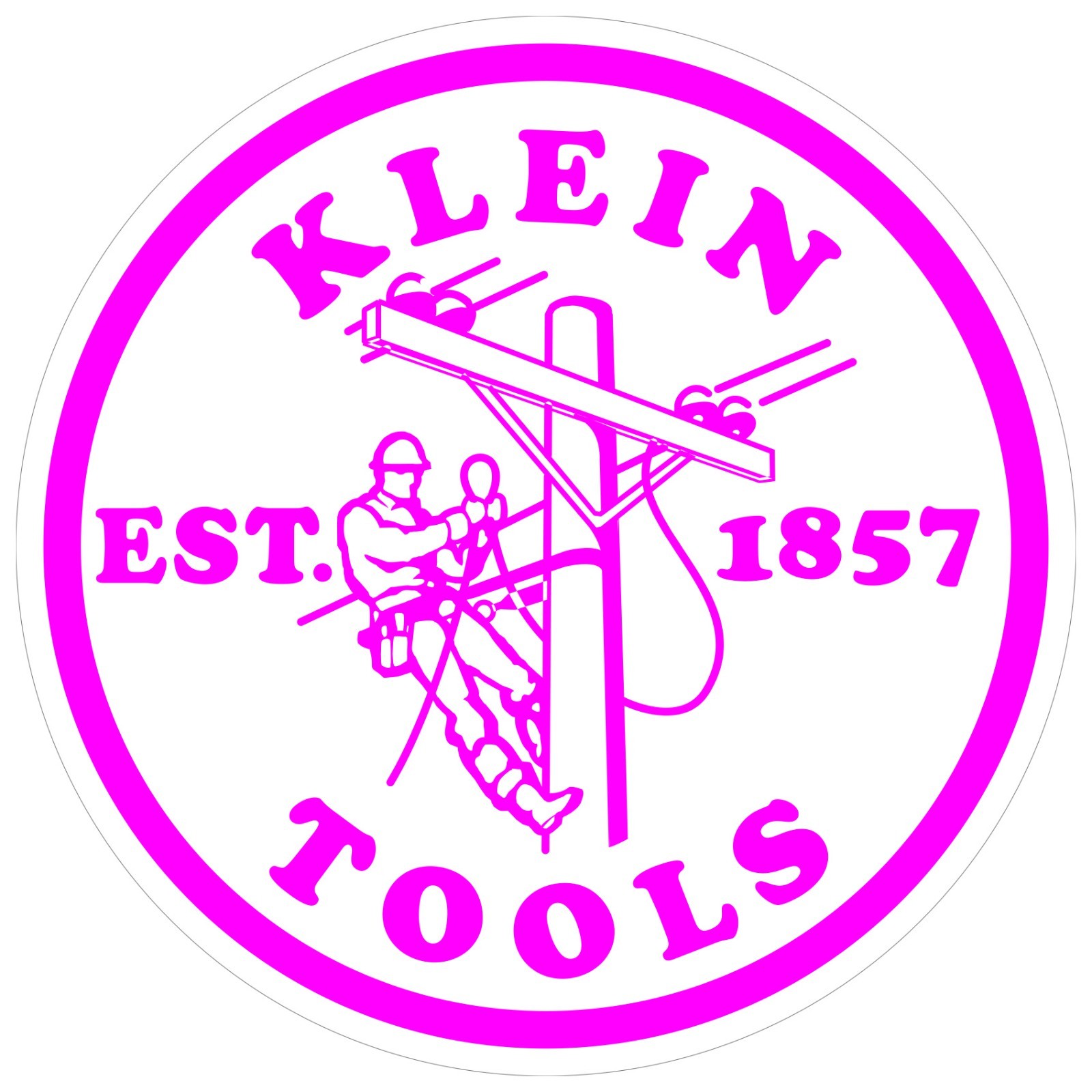 Klein Tools Decal Sticker Electrician Journeyman/ LINEMAN Sizes 3", 5", 7" ROUND