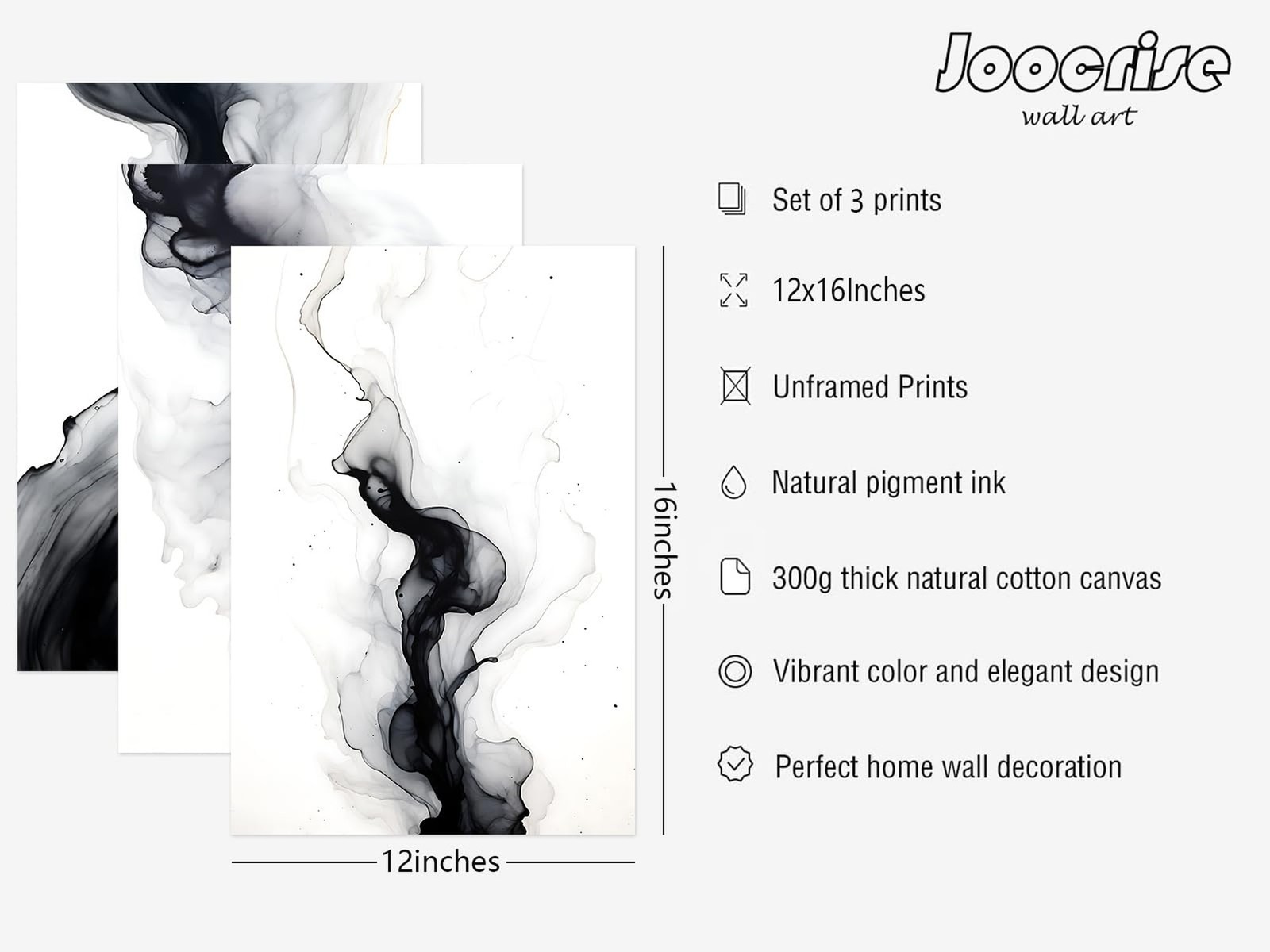 Black White Abstract Wall Art Decor Gray Modern Wall Art Minimalist Canvas Pa…
