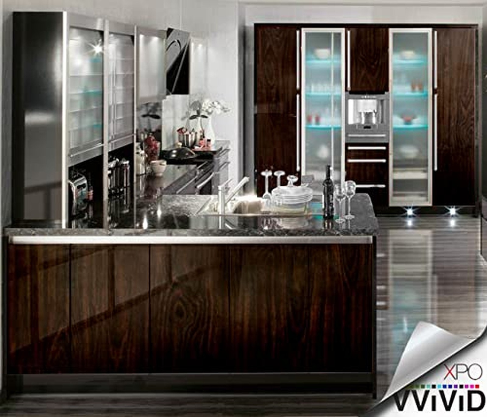 VViViD Dark Brown Cedar High Gloss Wood Grain Faux Finish Textured Vinyl Wrap…