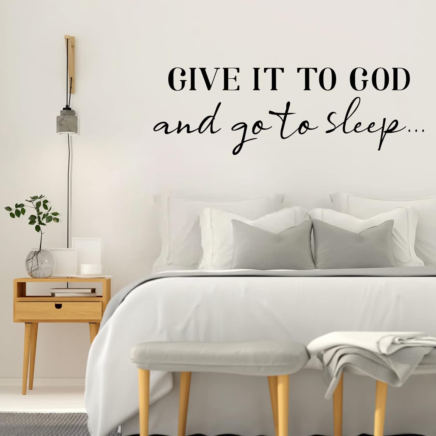 Inspirational Wall Decal "Give It to God" Vinyl Quote Sticker Home Decor