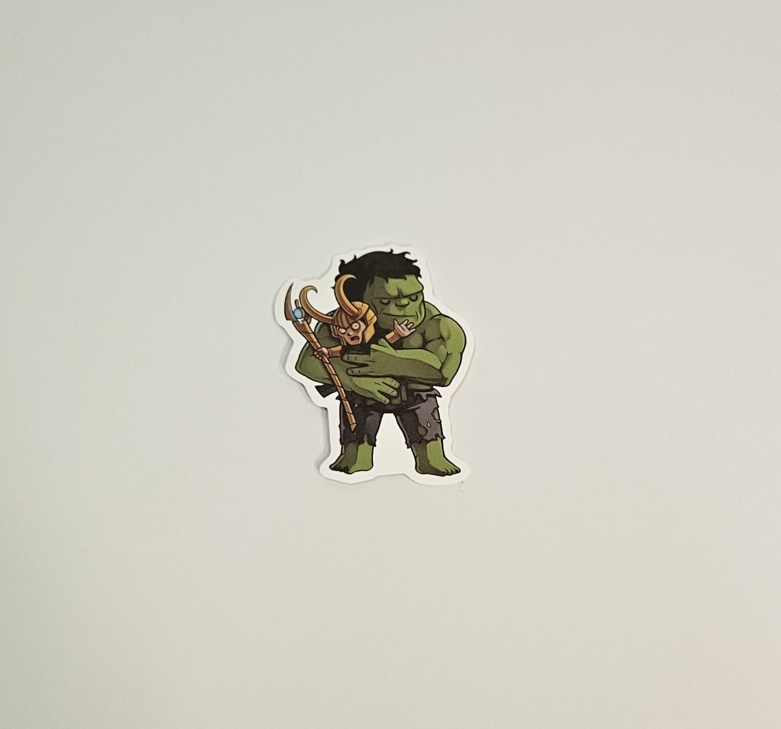 The Hulk Hugs Loki Sticker Cute Avengers Skateboard Decal