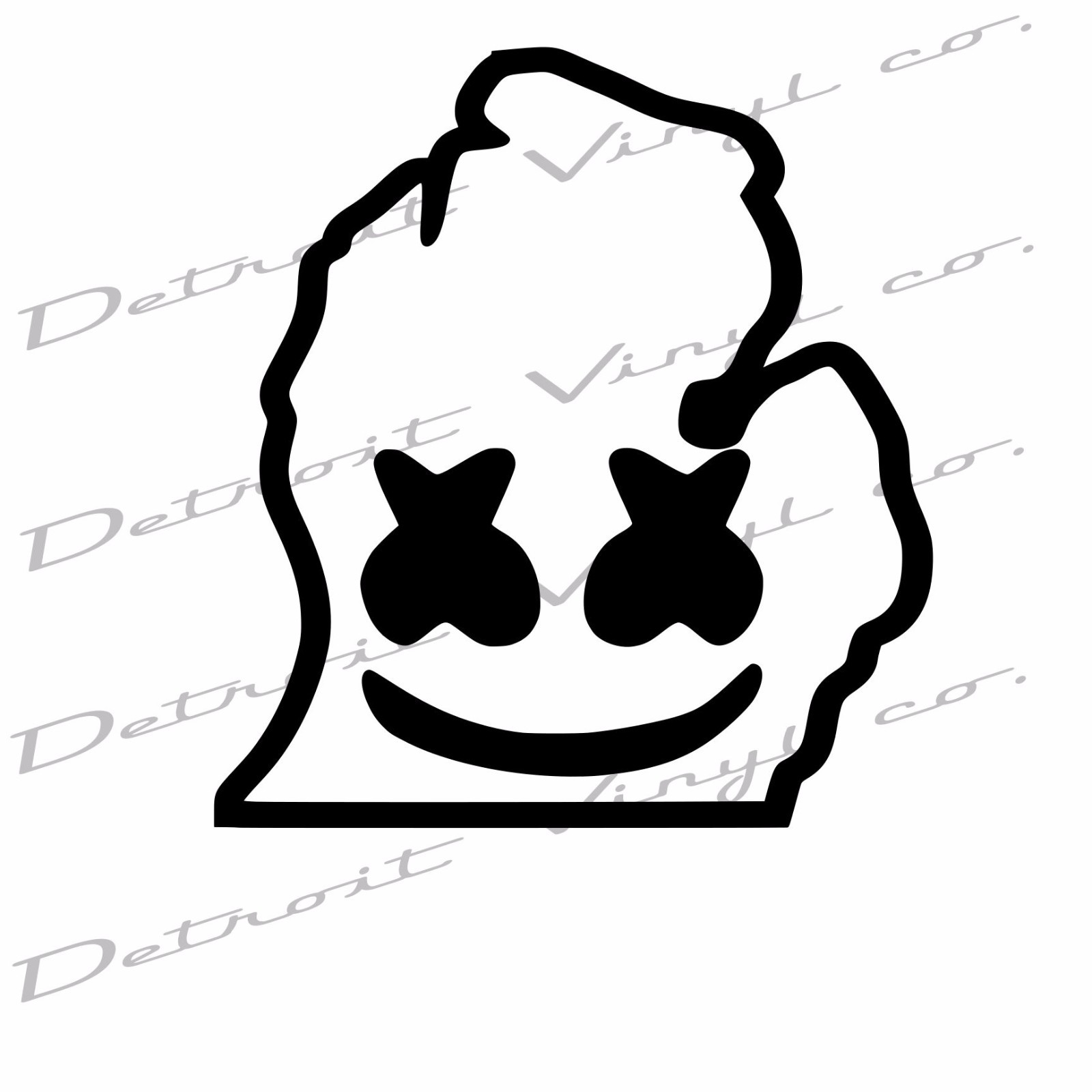 DJ MARSHMELLO Face inside michigan outline. 6"x6" Decal Sticker