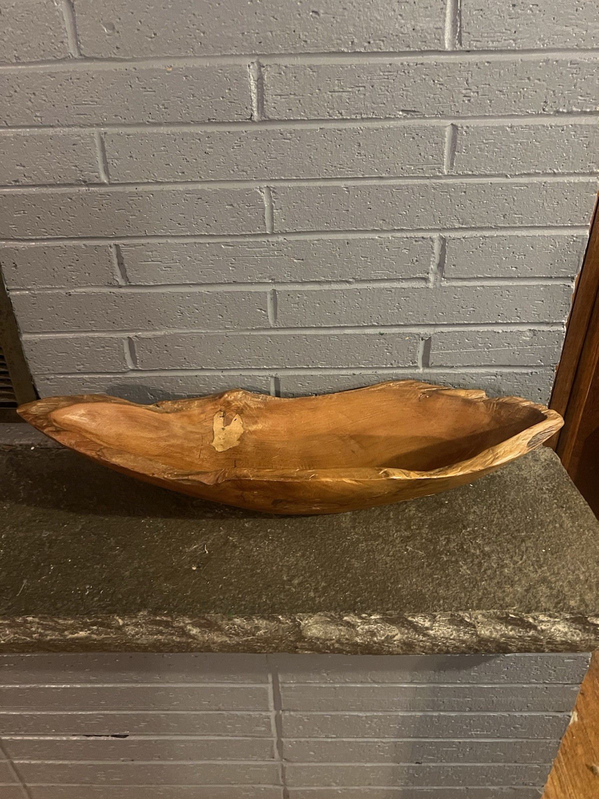 Carved Root Tray Wood Decorative Bowl 20in By 6.5 In