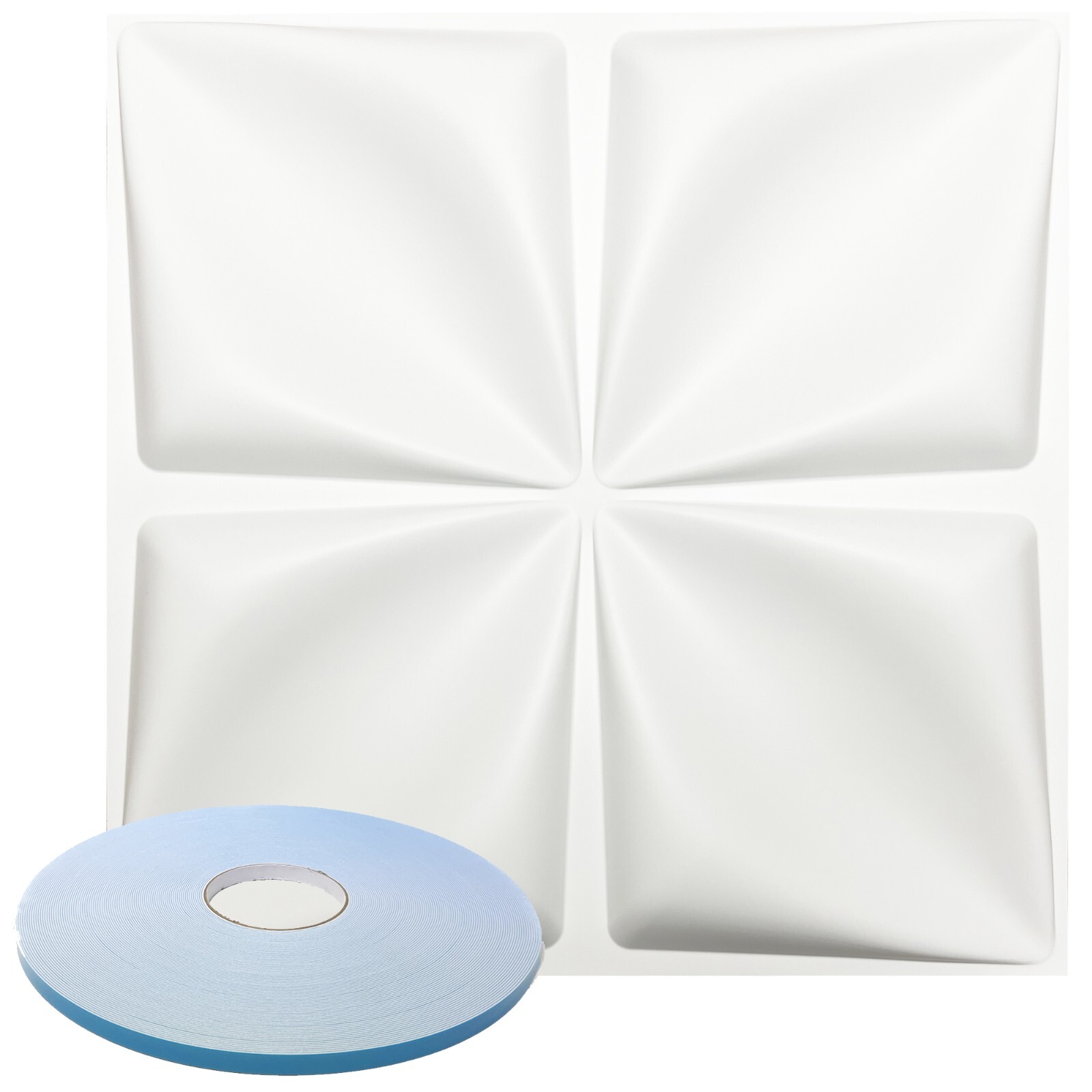 Star Textured Premium PVC 3d Wall Tile Panel 19.7" x 19.7" Pack of 12 White