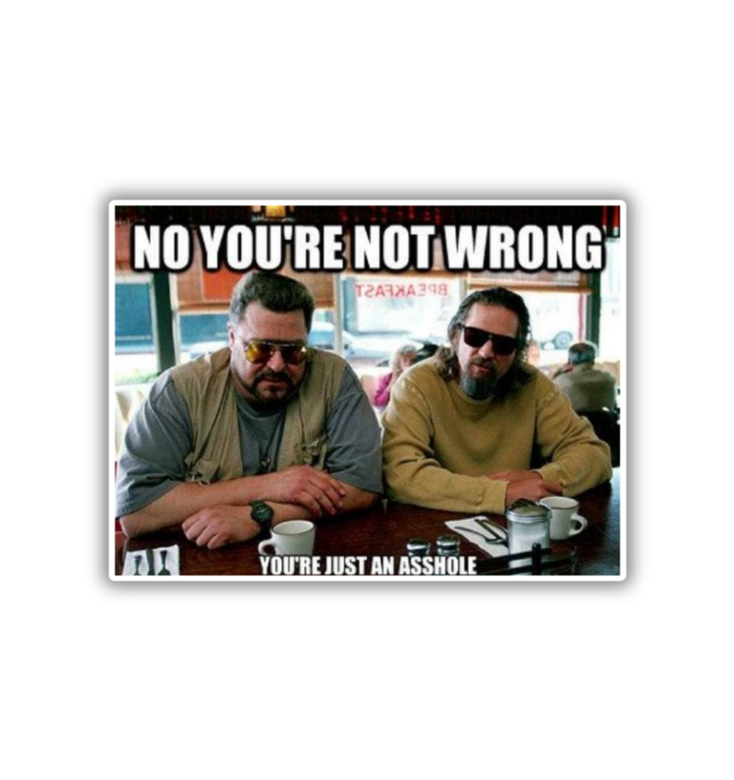 Big Lebowski You're Not Wrong You're Just an A**hole Magnet or Sticker