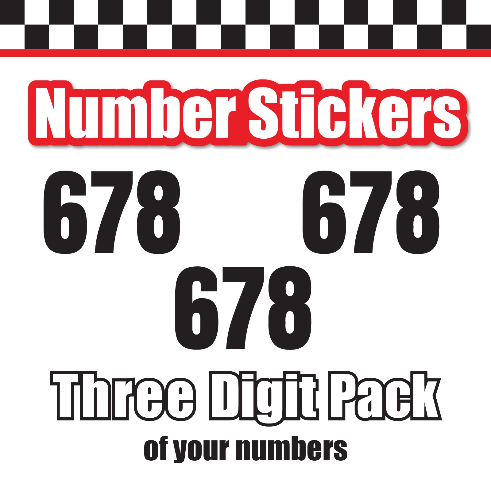 3x 3 Digit Custom Single Number Stickers Decal Locker Door Mailbox Anton