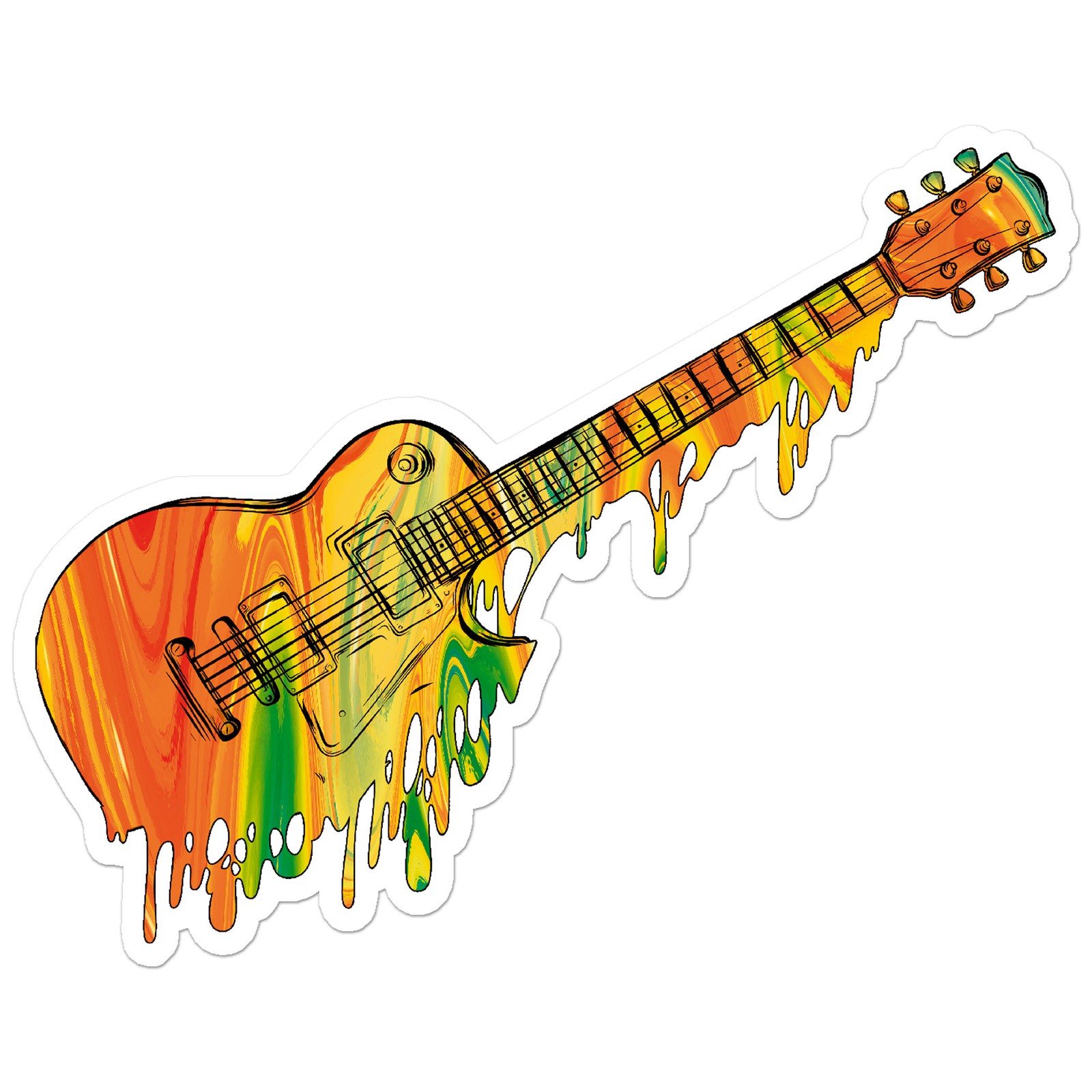 Melting Guitar – Vinyl Decal Sticker – Car Window Laptop – ebn8716