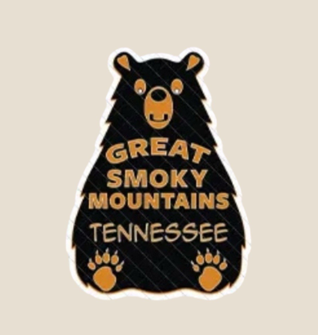 Great Smoky Mountains Tennessee Bear Vintage Retro 3” Inch Vinyl Decal Sticker
