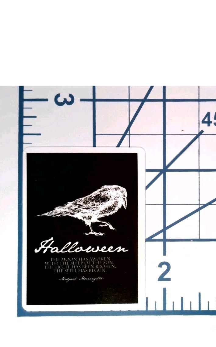 Halloween Raven Crow Quote Vinyl Sticker Die Cut Scrapbooking Journal Decal Goth