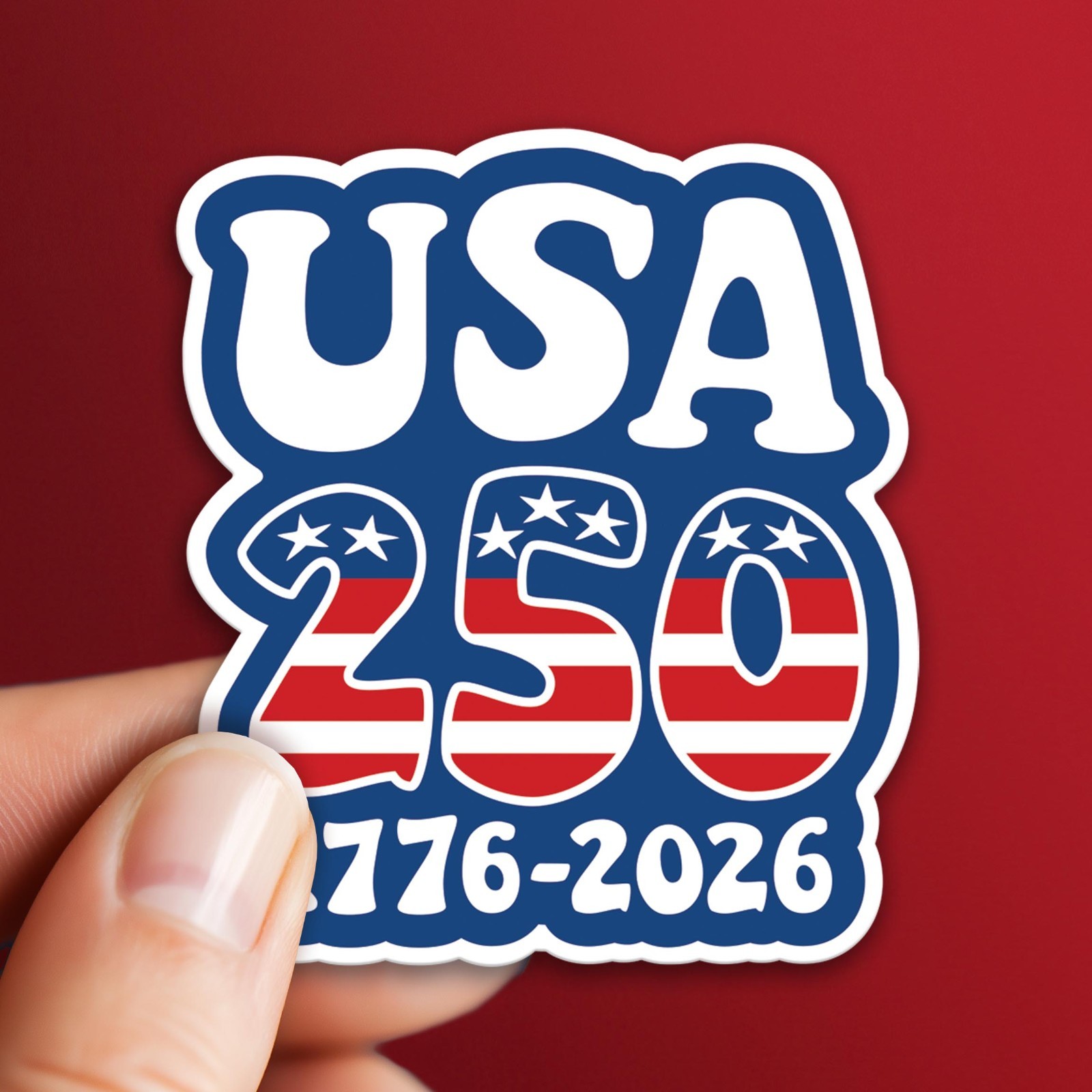 50 PACK Die Cut Stickers – USA America, Semiquincentennial, 250 Freedom